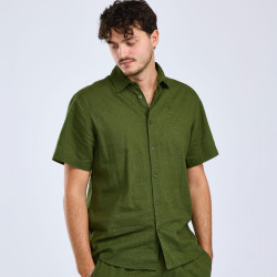 Koszula Varnamo InsectSa Hemp S/S 5373 Pine Green - L