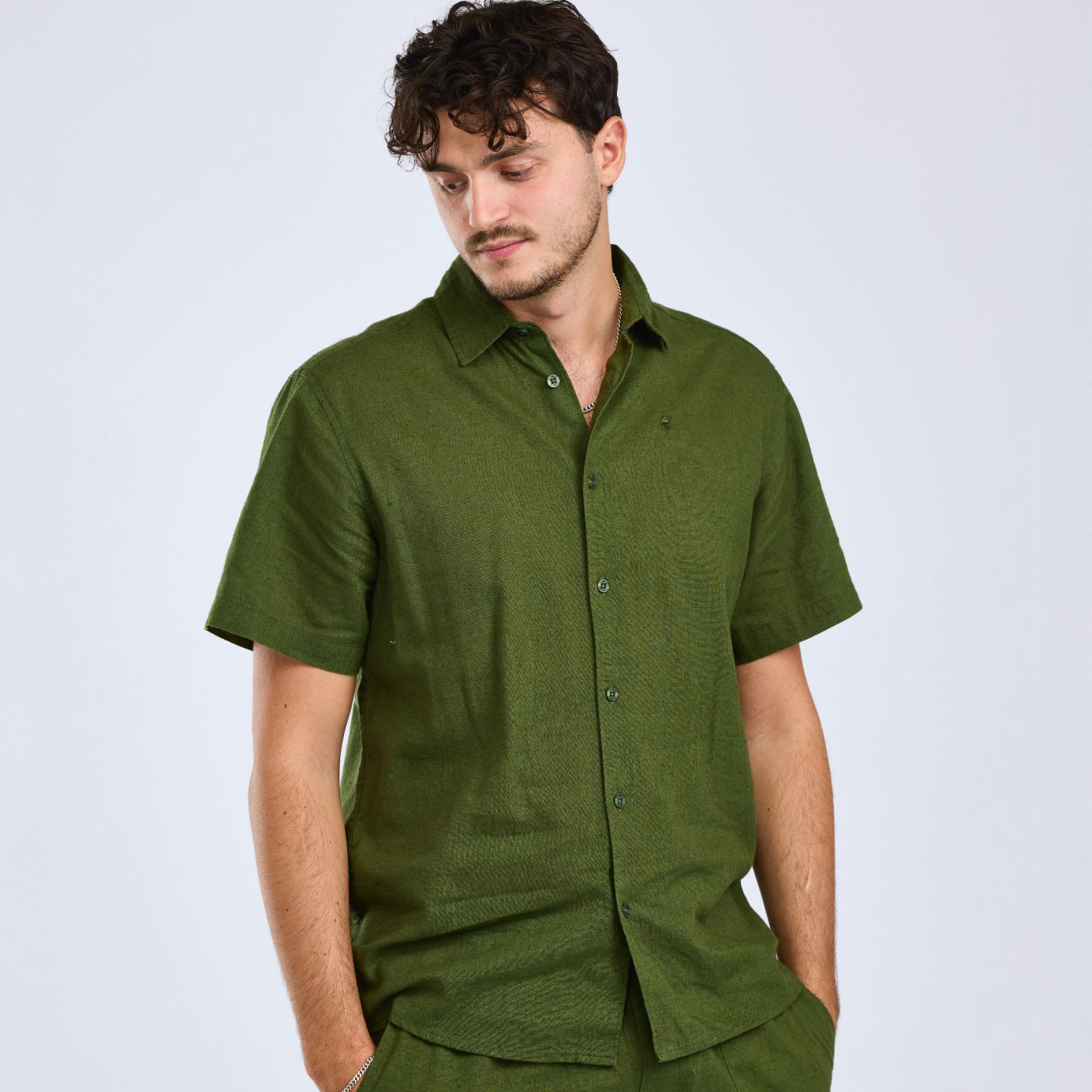 Koszula Varnamo InsectSa Hemp S/S 5373 Pine Green - L