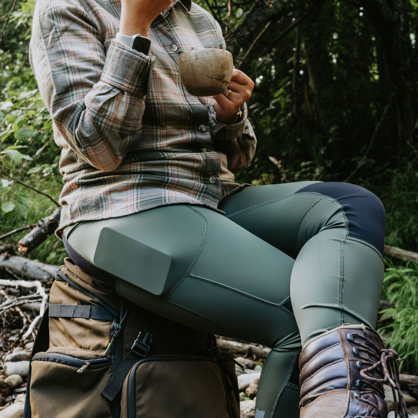 Koszula damska flanelowa Finnveden Forest 3370-Olive/D.Green-M